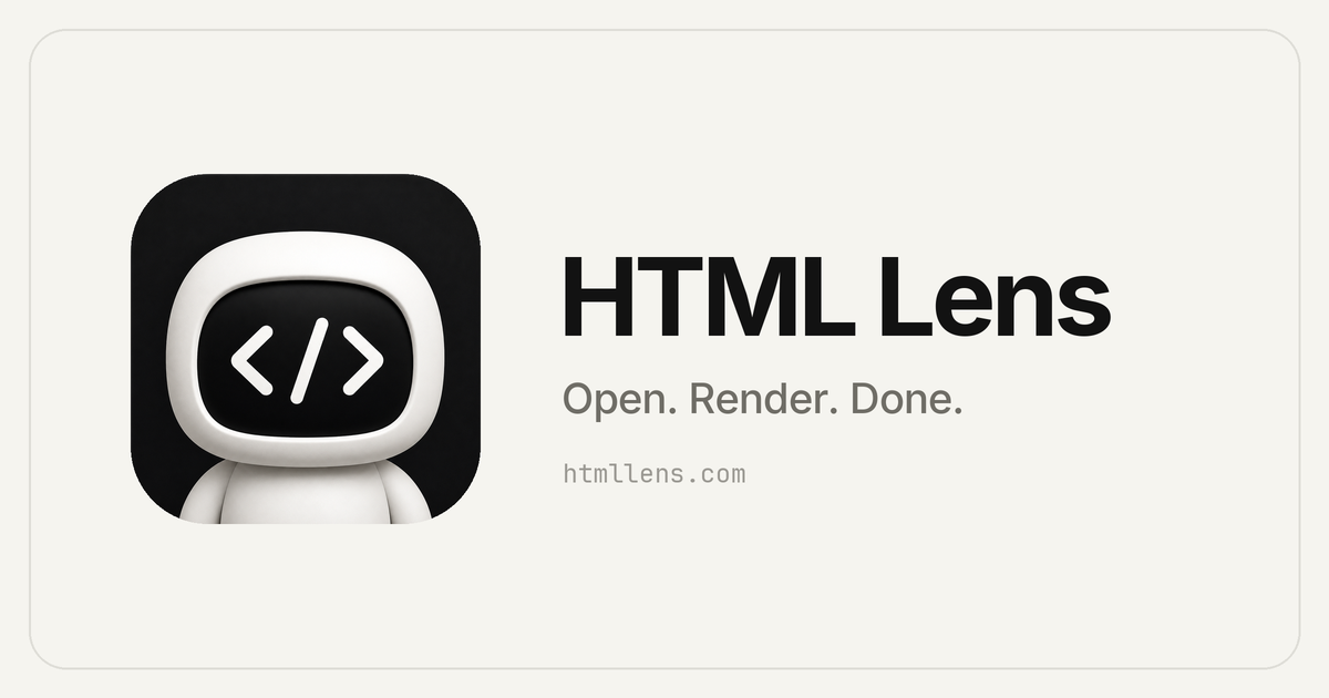 HTML Lens website preview